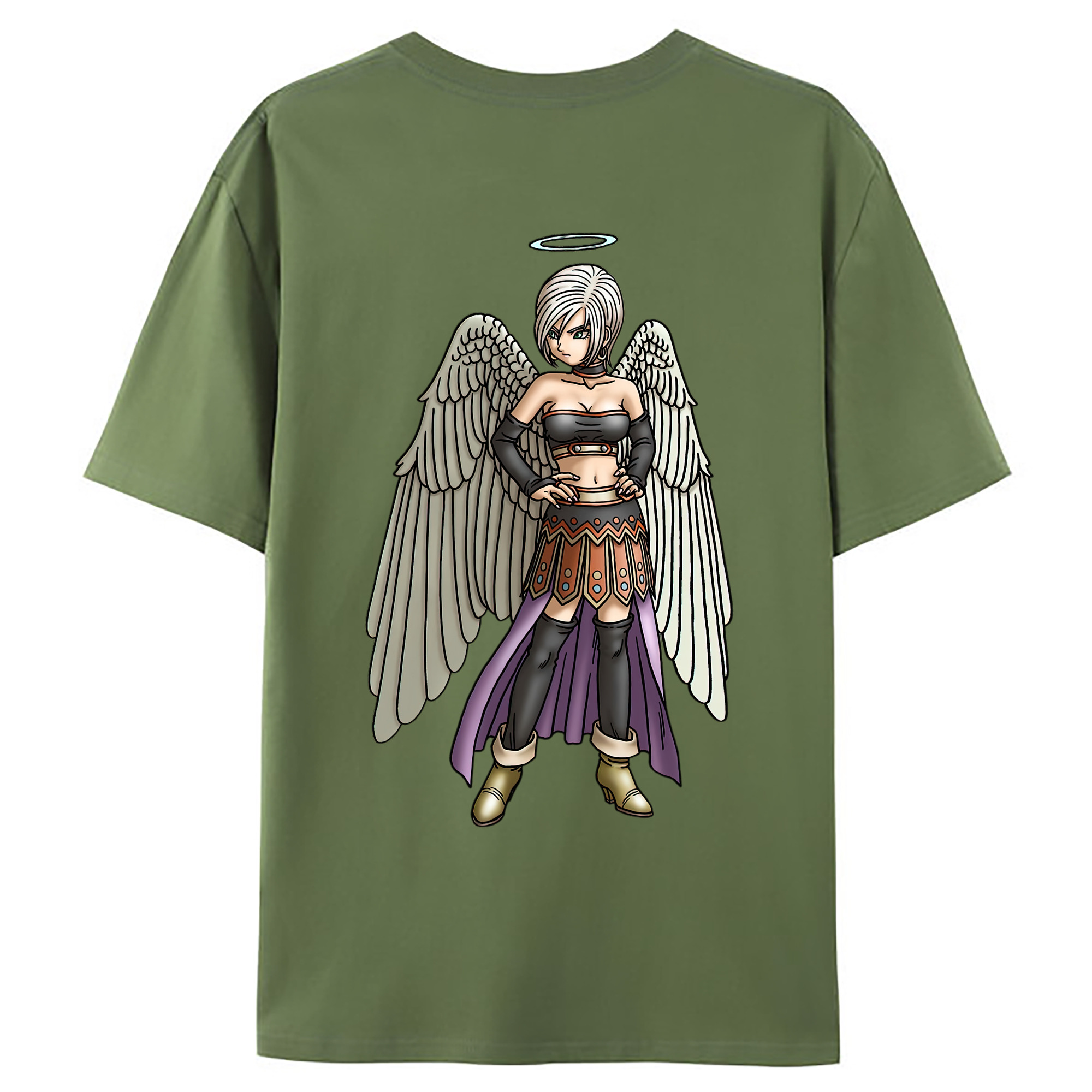 （画像用） ドラゴンクエスト Doragon Kuesuto Dragon Quest 綿100％ メンズ半袖Tシャツ（バックプリント） 通気性